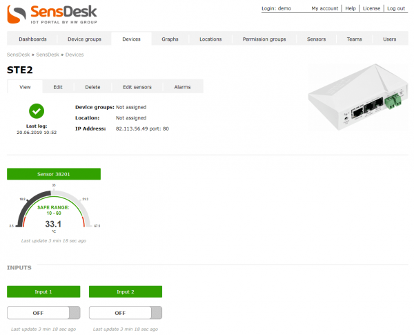 HWgroup STE2r2 - Thermomètre sur IP avec support SNMP