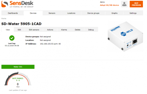 HWgroup SD-WLD - Détecteur sur IP de fuites d'eau