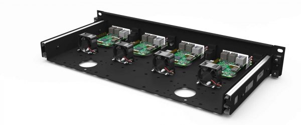 UM-SBC-203 - Kit de montage en rack Raspberry Pi 19″ | 4x emplacement Pi | 4x connecteur | 1,37U