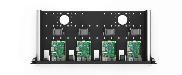 UM-SBC-203 - Kit de montage en rack Raspberry Pi 19″ | 4x emplacement Pi | 4x connecteur | 1,37U