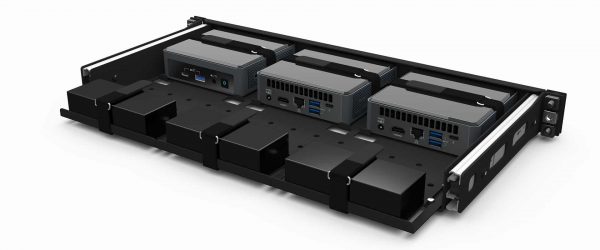 UM-INT-210 - Kit de montage en rack x3 Intel NUC | Mince | 19 pouces | 1.00U