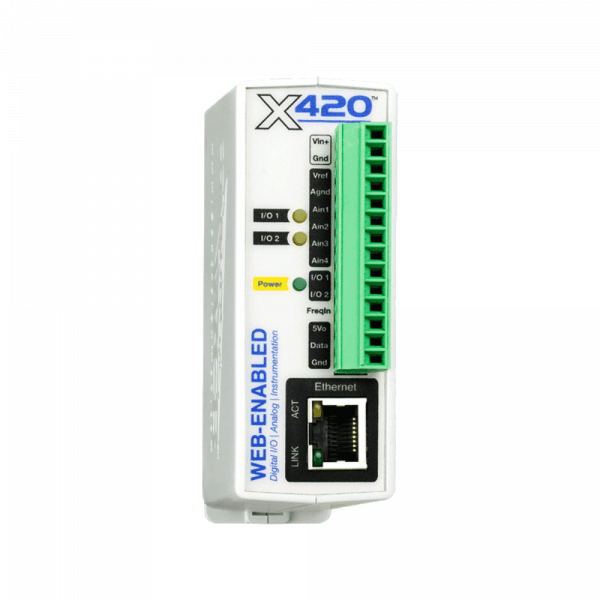 ControlByWEB X-420 : Module sur IP. 4 entrées analogiques, 2 e/s numériques, 16 capteurs 1-wire et 1 entrée fréquences